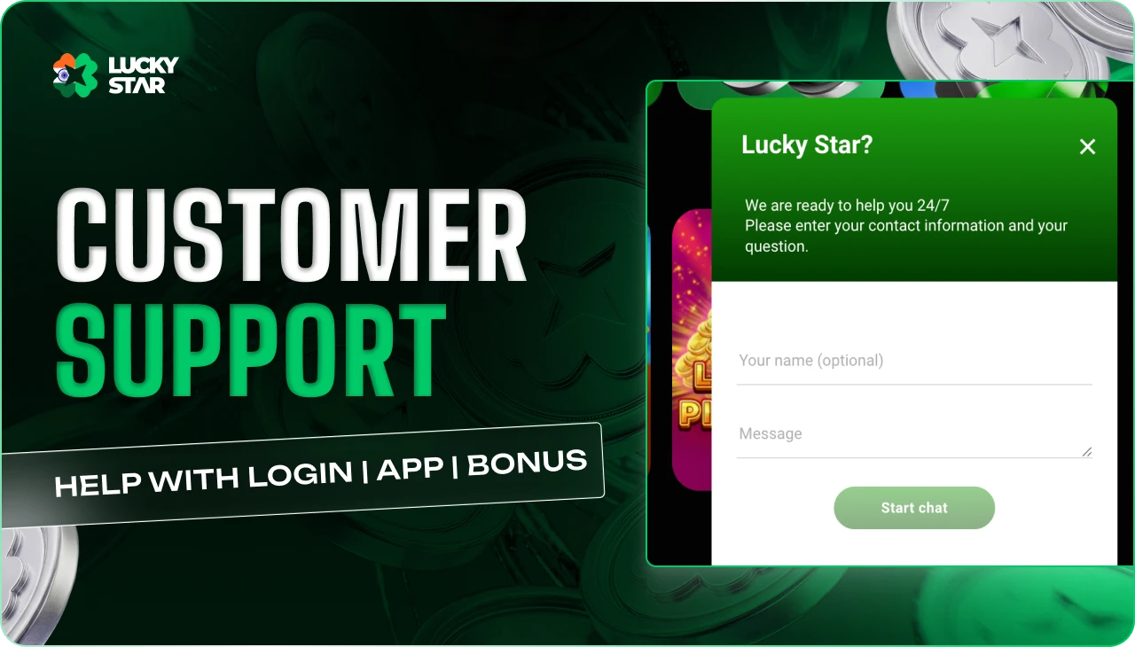 Customer assistance channels including live chat and support services for players